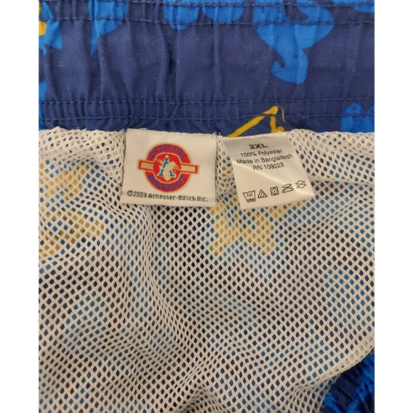 BUDWEISER BEER Gold AND BLUE SWIM SHORTS TRUNKS Mens 2XL Official Product 2009 - Picture 4 of 4